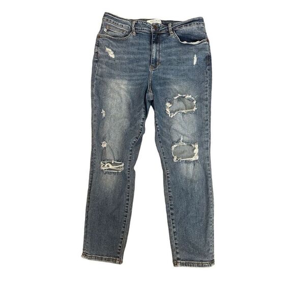 judy blue jeans relaxed fit distressed ripped denim jeans women’s size 15/22 - Picture 1 of 11